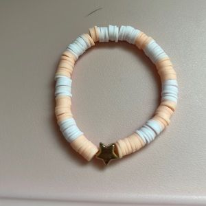 Pink Star Clay Bead Bracelet